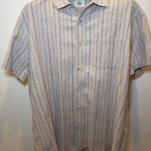 Marine Layer Beige and Blue Casual Button Down Shirt